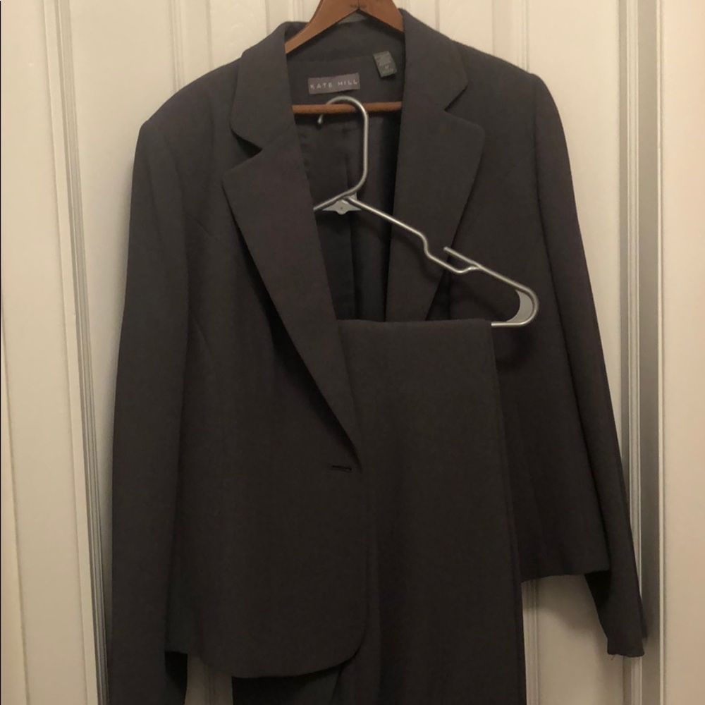 Kate hill grey business suit